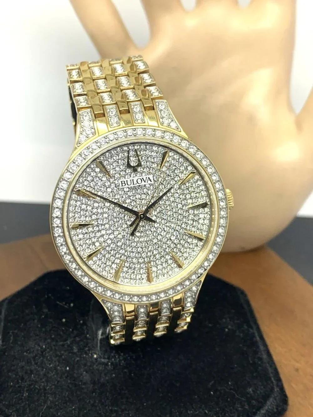 Bulova Men's Watch 98A229 Phantom Crystals Accented Gold Stainless Steel 40mm